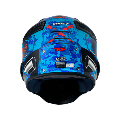 CASCO SHAFT SH-225 PILOT TOP MATE AZUL NARANJA NEON HUMO