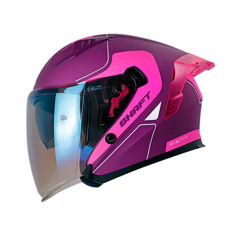 CASCO SHAFT SH-226SP FINE LINE MORADO OSCURO VISOR IRIDIUM