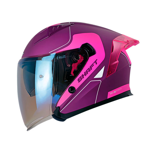 CASCO SHAFT SH-226SP FINE LINE MORADO OSCURO VISOR IRIDIUM