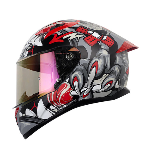 CASCO SHAFT SH-522SP TIGUERAZO MATE GRIS ROJO IRIDIUM