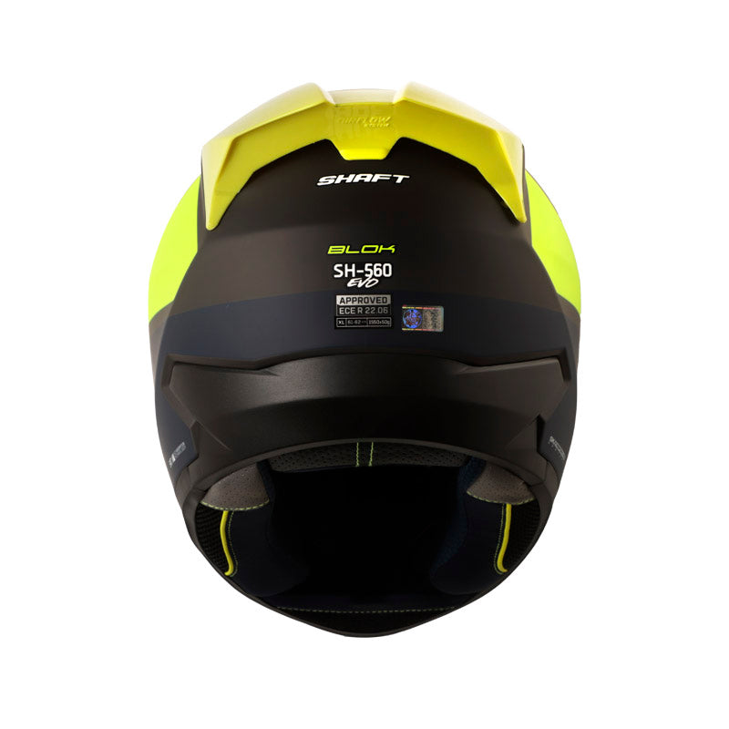 CASCO SHAFT SH-560 EVO BLOCK MATE GRIS OSCURO AMARILLO NEON