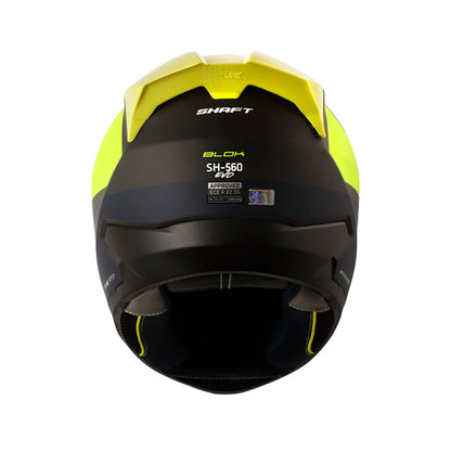 CASCO SHAFT SH-560 EVO BLOCK MATE GRIS OSCURO AMARILLO NEON