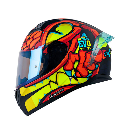 CASCO SHAFT SH-582SP DRAKARYS MATE NARANJA NEON VISOR IRIDIUM