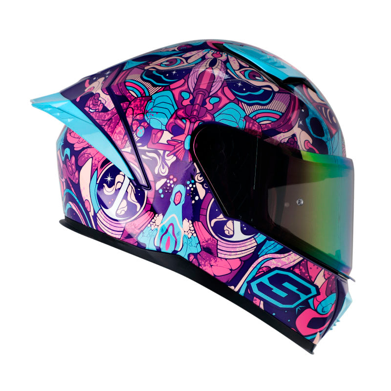 CASCO SHAFT SH-590SR ARS NOTORIA MORADO FUCSIA VISOR IRIDIUM