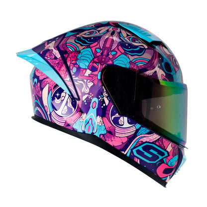 CASCO SHAFT SH-590SR ARS NOTORIA MORADO FUCSIA VISOR IRIDIUM