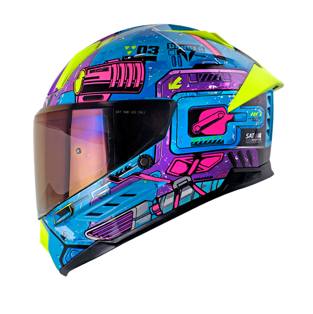 CASCO SHAFT SH-595 OMEGA AZUL MORADO VISOR IRIDIUM AZUL