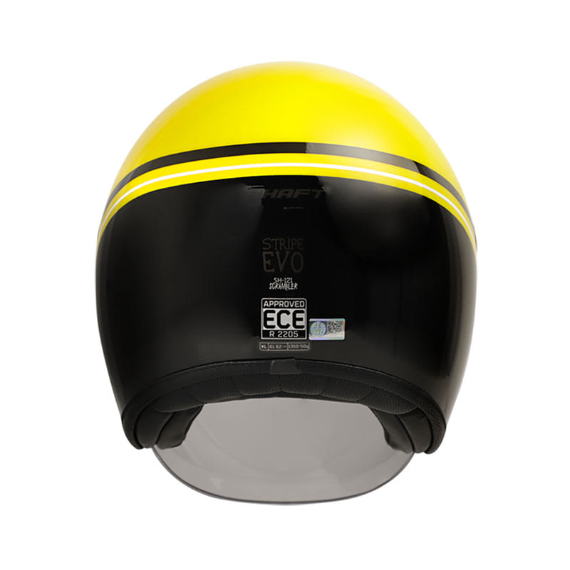 CASCO SHAFT SH-121 SCRAMBLE STRIPES AMARILLO NEON VISOR HUMO