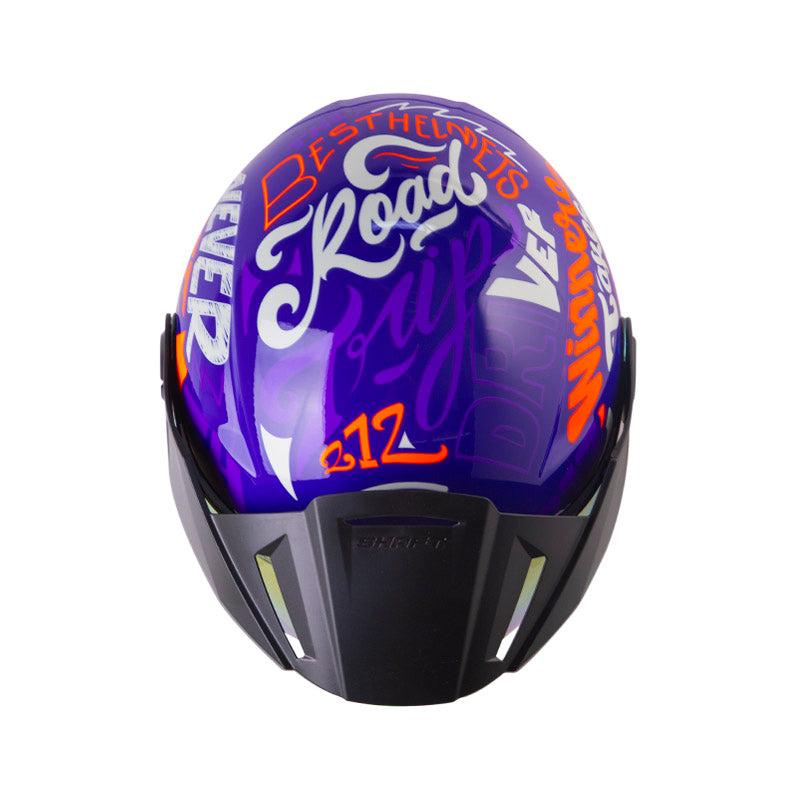 CASCO SHAFT SH-212 RACER MORADO AZUL CLARO VISOR IRIDIUM