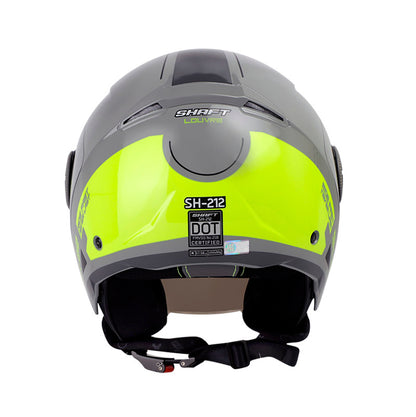 CASCO SHAFT SH-212 LOUVRE BRILLANTE GRIS AMARILLO VISOR HUMO
