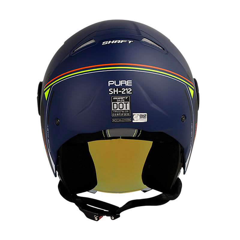 CASCO SHAFT SH-212 PURE AZUL NAVY BLANCO VISOR HUMO