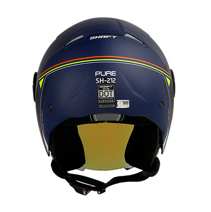CASCO SHAFT SH-212 PURE AZUL NAVY BLANCO VISOR HUMO