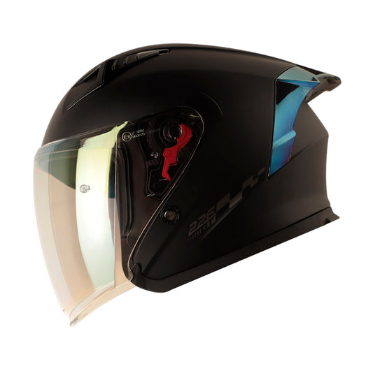 CASCO SHAFT SH-226GT SOLID MATE NEGRO NEGRO7 VISOR DORADO