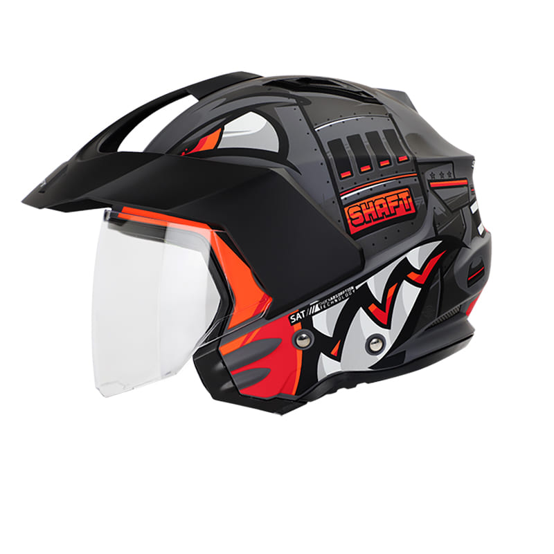 CASCO SHAFT SH-227 TRIAL COMANDER MATE GRIS NARANJA NEON