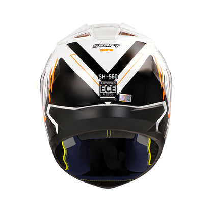 CASCO SHAFT SH-560 DRAME BRILLANTE BLANCO NARANJA NEON