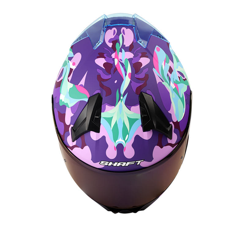 CASCO SHAFT SH-560 AQUARIA MATE MORADO AZUL VISOR IRIDIUM