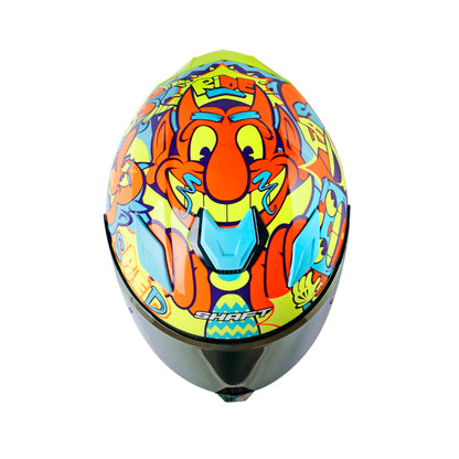 CASCO SHAFT SH-559 DIMON AZUL CLARO NARANAJA NEON IRIDIUM