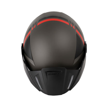 CASCO SHAFT SH-212 JET MATE NEGRO ROJO VISOR HUMO