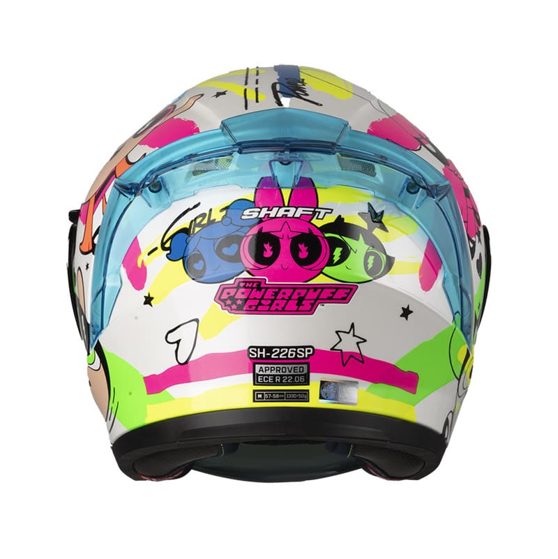 CASCO SHAFT SH-226SP POWERFULL BLANCO VISOR IRIDIUM AZUL