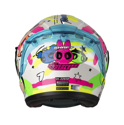 CASCO SHAFT SH-226SP POWERFULL BLANCO VISOR IRIDIUM AZUL