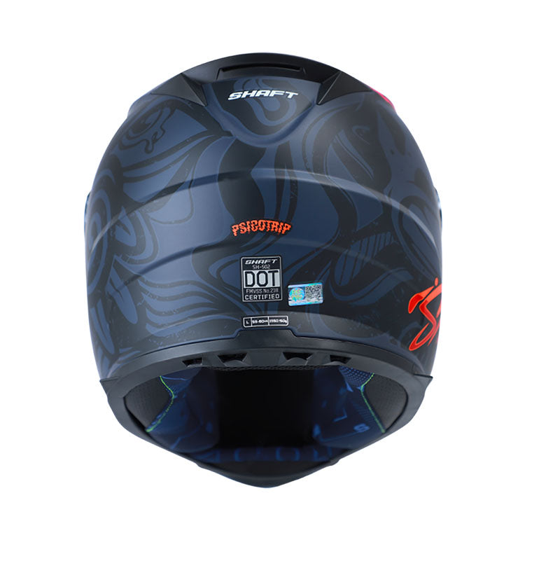 CASCO SHAFT SH-502 PSICOTRIP AZUL NAVY NARANJA NEON