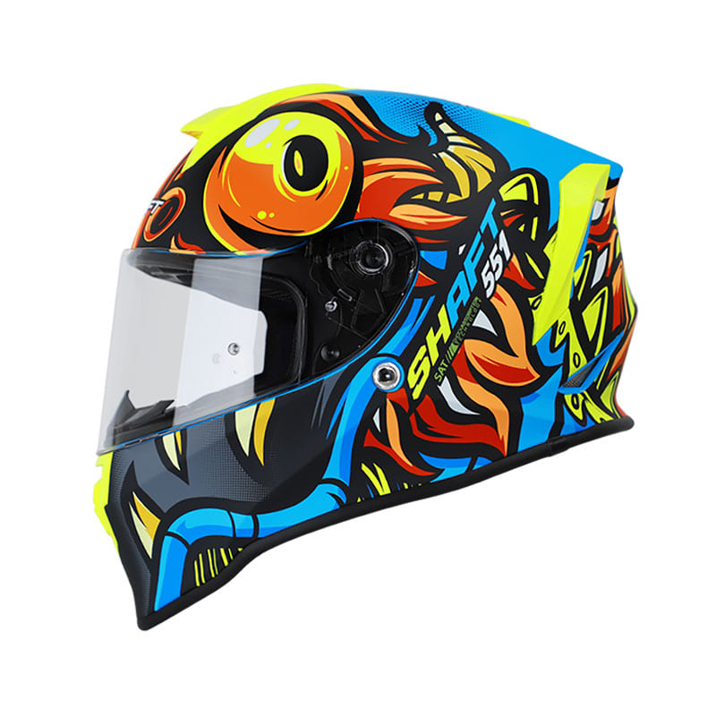 CASCO SHAFT SH-551 TEMPEST MATE AZUL AMARILLO NEON