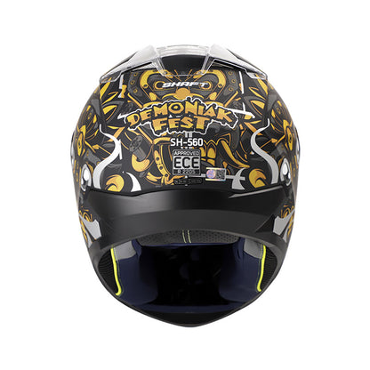 CASCO SHAFT SH-560 DEMONIAK FEST MATE NEGRO DORADO VISOR DORADO