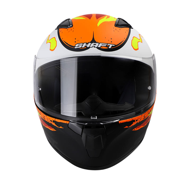 CASCO SHAFT SH-582SP FLAMER MATE NEGRO NARANJA NEON
