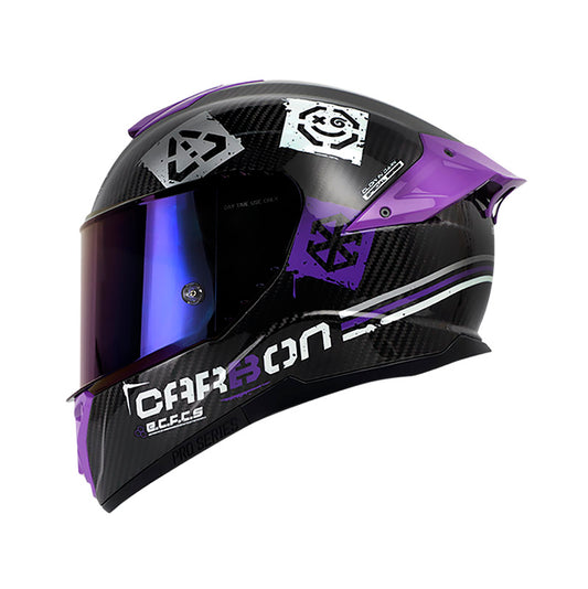 CASCO SHAFT SH-620C EVO STENCIL NEGRO MORADO VISOR IRIDIUM