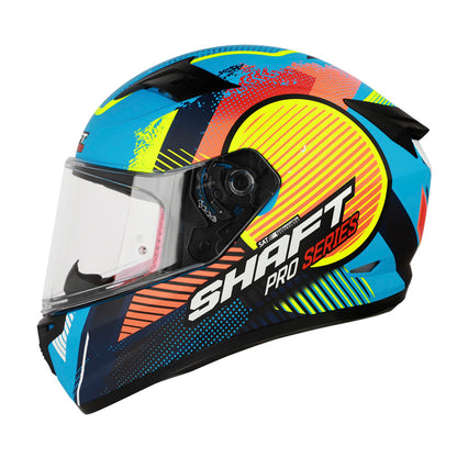 CASCO SHAFT SH-545PRO GEOMETRICA MATE AZUL NARANJA NEON