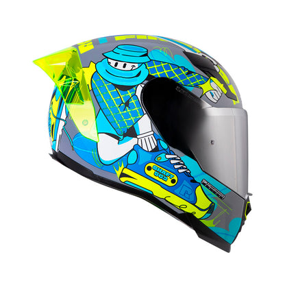 CASCO SHAFT SH-562R FAST FOOT MATE GRIS AZUL VISOR IRIDIUM