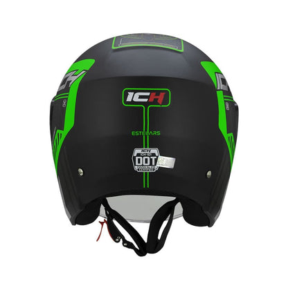 CASCO ICH ICH-101 STELARS MATE NEGRO VERDE NEON