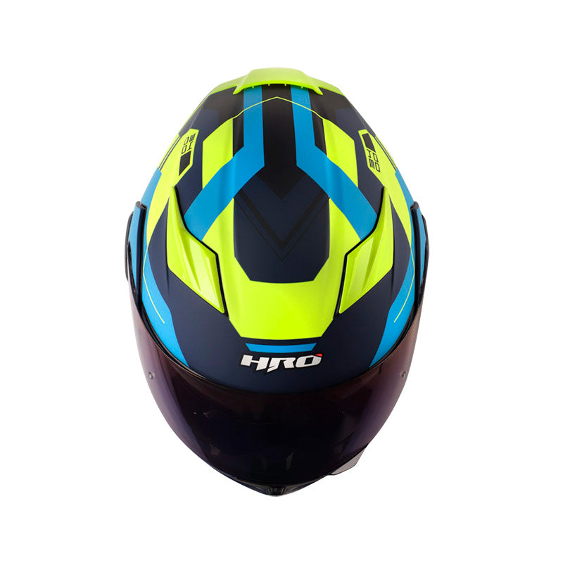 CASCO HRO HRO-3400DV LOU MATE AZUL OSCURO AMARILLO NEON