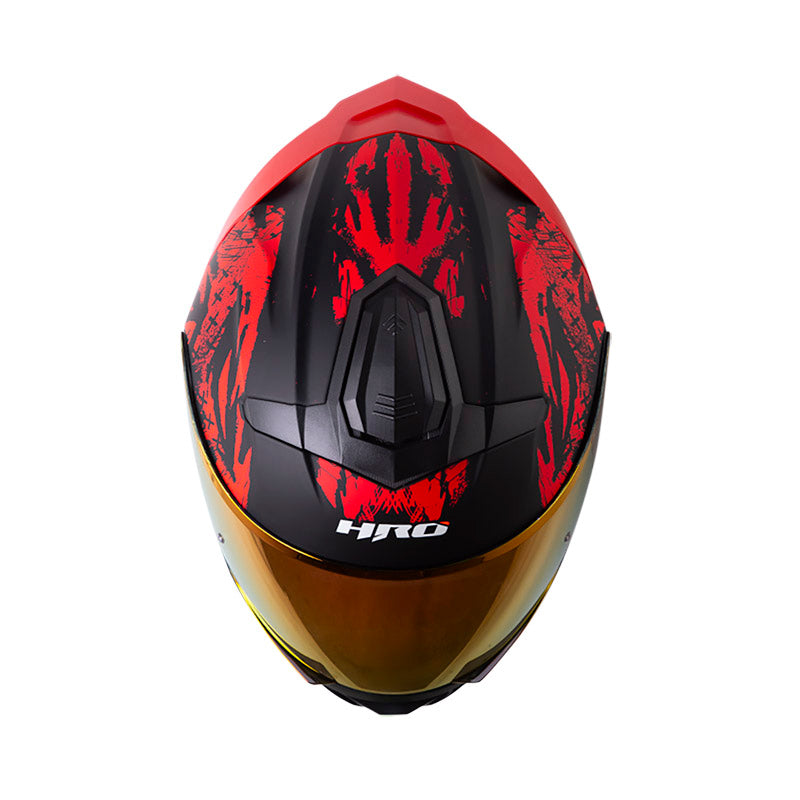 CASCO HRO HRO-3440 DV GRUNGSTER MATE NEGRO ROJO VISOR IRIDIUM