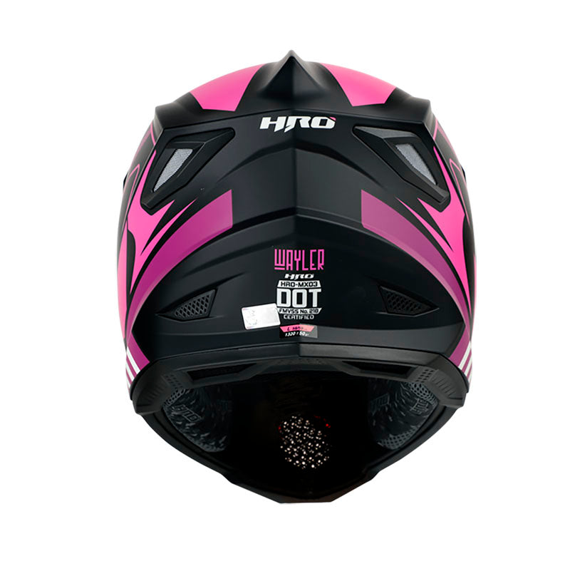 CASCO HRO HRO-MX03 WAYLER MATE NEGRO FUCSIA NEON