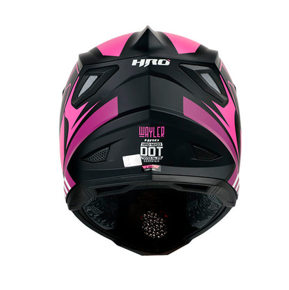 CASCO HRO HRO-MX03 WAYLER MATE NEGRO FUCSIA NEON