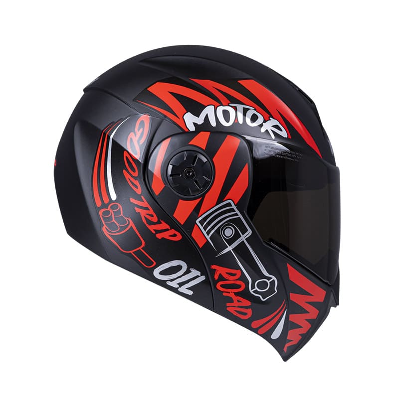 CASCO ICH ICH-3110DV MOTOR MATE NEGRO ROJO VISOR HUMO