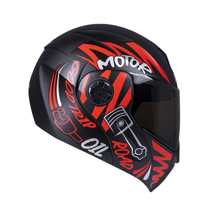 CASCO ICH ICH-3110DV MOTOR MATE NEGRO ROJO VISOR HUMO