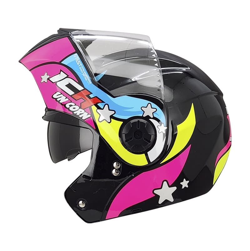 CASCO ICH ICH-3110S UNICORN NEGRO FUCSIA NEON