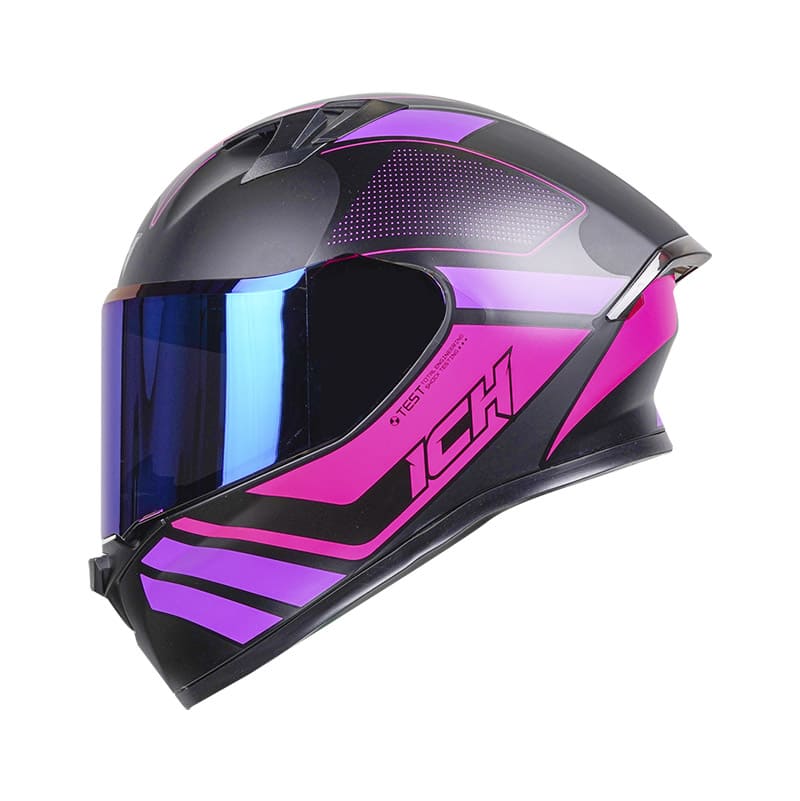 CASCO ICH ICH-503SP WIKEN MATE NEGRO FUCSIA VISOR AZUL