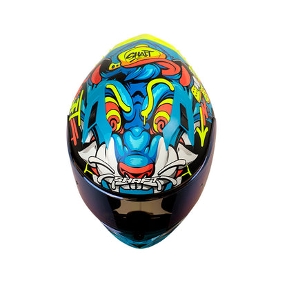CASCO SHAFT SH-522SP TIGUERAZO MATE AZUL AMARILLO IRIDIUM