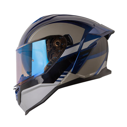 CASCO SHAFT SH-598GTR ADIV AZUL METALIZADO PLATA IRIDIUM