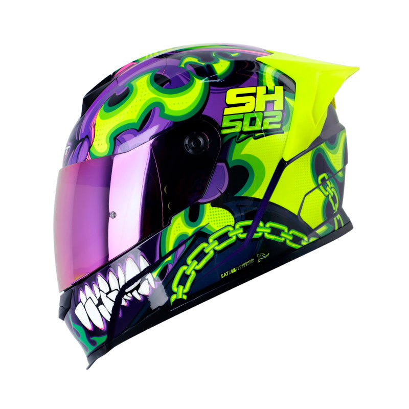 CASCO SHAFT SH-502SP FIRE BOY MORADO AMARILLO NEON IRIDIUM