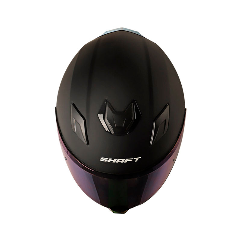 CASCO SHAFT SH-559 SOLID MATE NEGRO AZUL VISOR IRIDIUM AZUL