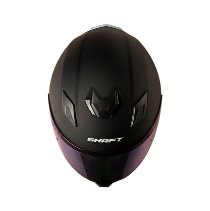 CASCO SHAFT SH-559 SOLID MATE NEGRO AZUL VISOR IRIDIUM AZUL