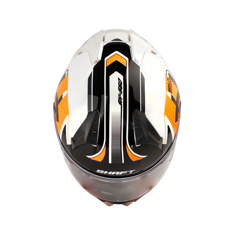 CASCO SHAFT SH-560 DRAME BRILLANTE BLANCO NARANJA NEON