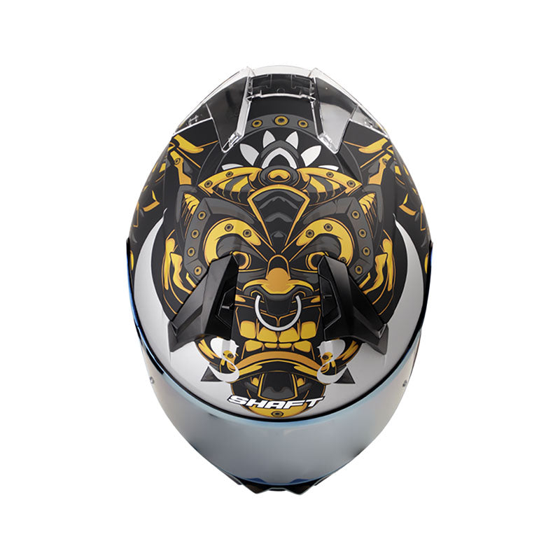 CASCO SHAFT SH-560 DEMONIAK FEST MATE NEGRO DORADO VISOR DORADO