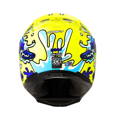 CASCO SHAFT SH-562 OCTOFUN MATE AMARILLO AZUL VISOR IRIDIUM