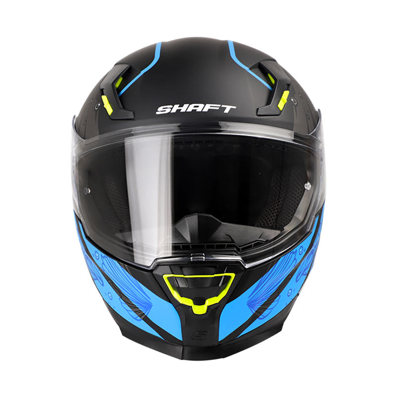CASCO SHAFT SH-562 WORLD MATE NEGRO AZUL NEON