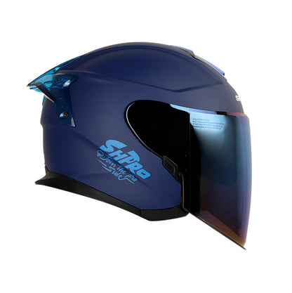 CASCO SHAFT SH-240DV PRO SOLID AZUL NAVY VISOR IRIDIUM AZUL