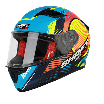 CASCO SHAFT SH-545PRO GEOMETRICA MATE AZUL NARANJA NEON